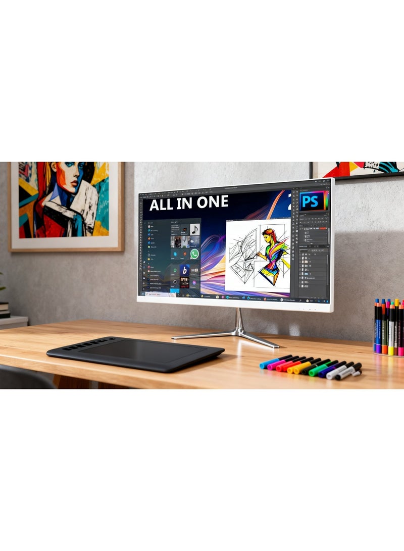 كمبيوتر مكتبي متكامل بشاشة 24 بوصة، معالج Intel Core i5-3340M بسرعة 3.4 جيجاهرتز، ذاكرة وصول عشوائي DDR3 سعة 8 جيجابايت، قرص صلب SSD سعة 256 جيجابايت، شاشة FHD بدقة 1920×1080، نظام تشغيل Windows 10، مكبرات صوت مدمجة، تصميم خفيف الوزن (أسود) - مثالي للمنزل والمكتب None - Image 3